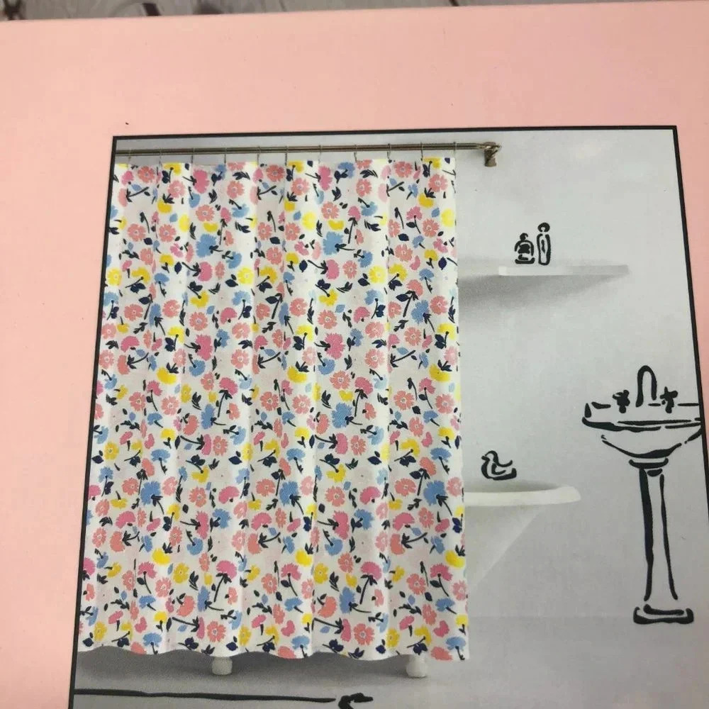 NWT Designer Kate Spade ♠️ Shower Curtain gala floral peach - Picture 6 of 6